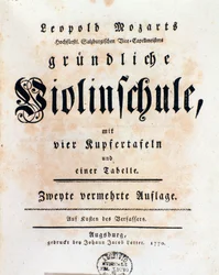 Titelsida för violinmetoden av Leopold Mozart (1719-1787), far till Wolfgang Amadeus